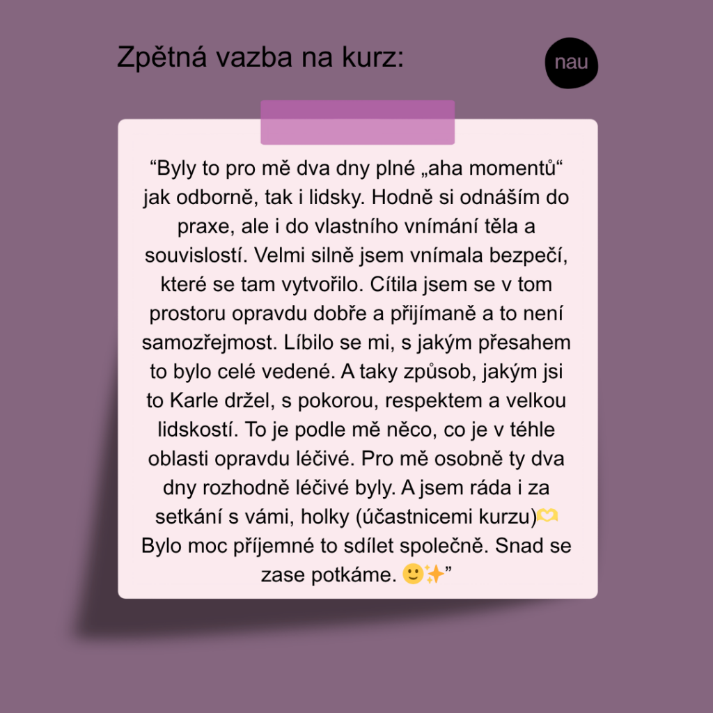 Na Klinice NAU proběhl kurz gynekologické fyzioterapie a zde jsou jejich recenze. (2)